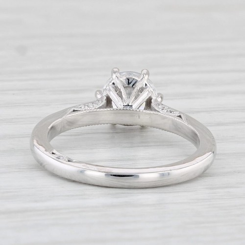 New Round Semi Mount Engagement Ring Diamond 18k Gold Certificate Sz 6.5 Tacori - Picture 4 of 11