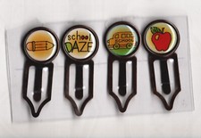 SCHOOL DAZE 4 Antique Copper Clips HANDMADE scrapbooks crafts books