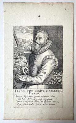 Antique Engraving - [65] Portrait of Floris van Dijck - H. Hondius