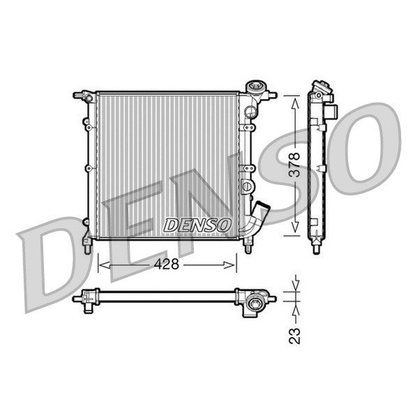 DENSO Radiator DRM23012 Car Engine Cooling Radiator Part - Genuine DENSO OE Part