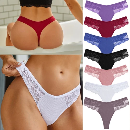 Frauen Sexy Baumwoll-G-String-Kurze Spitze Dessous Höschen Tanga Unterwäsche ☀