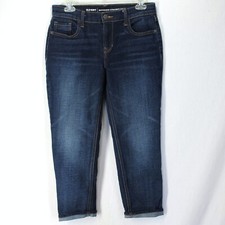 Old Navy Boyfriend Straight Leg Crop Jeans Womens Size 4 Dark Wash 25" Inseam