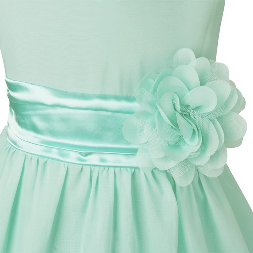 Flower Girl Dress V-neck Princess Dress Chiffon Party Birthday Wedding Prom Gown - Picture 18 of 61