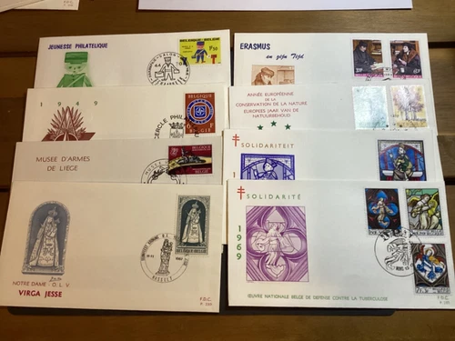 ICOLLECTZONE  Belgium FDC Lot of eight (A400-BelFDC6)