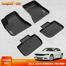 Floor Mats Liner for 2011-2023 Dodge Charger/Chrysler 300 RWD TPE 3D Molded