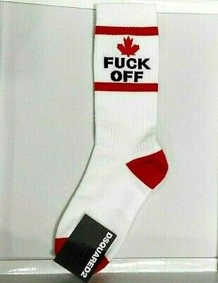 Dsquared 2 Socks White Fuck Off Cotton New Made In Italy Ebay