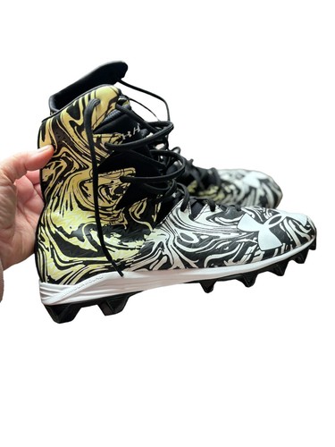 NWOB Mens Under Armour Highlight 1289772-011 Football Cleats Black White Size 12 - Picture 4 of 7