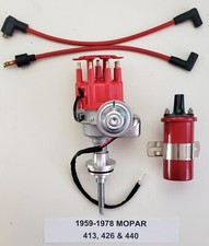 Mopar 1959-1978 440 426 413 Small Cap Hei Distributor Red 45000 Volt Coil