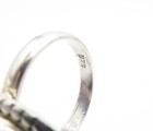 925 Sterling Silver  Vintage Jasper Circle Border Cocktail Ring Sz 9  RG3734 — photo 5