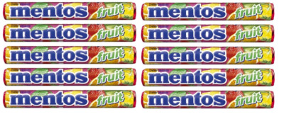 MENTOS FRUIT  - 10x37.5G = 375G - LIMITED FLAVOUR - FRUIT CHEWY CANDY