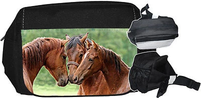 NANYUK Pferd PFERDE - Schwarze GÜRTELTASCHE Bauchtasche Hüfttasche Bag Tasche - PFD 05