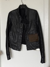 Rick Owens DRKSHDW Black Wax Denim Jacket Wit...