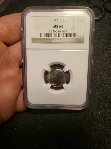 1972 Roosevelt Dime NGC MS64