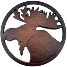 Moose Trivet By BOMA Handmade Recycled Glass Heat Resistant 7.5” Canadian