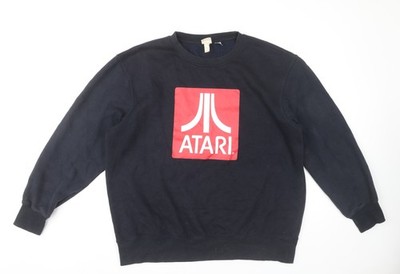 H&M Herren Sweatshirt blau Atari, Retro Logo, L