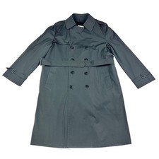 Vintage 70s London Fog Mens Trench Coat Gray Double Breasted Zip Out Liner 44R
