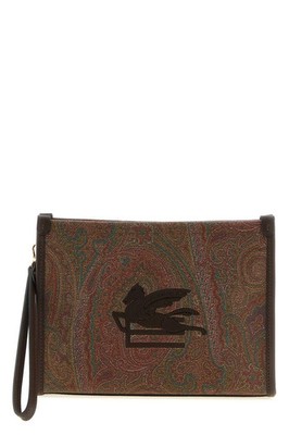 ETRO Arnica Medium Brown Clutch Bag New