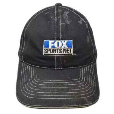 Fox Sports Net Black Blue Baseball Cap OS Embroidered Strapback Adjustable Hat