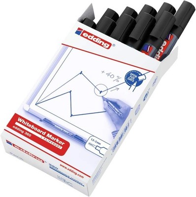 10x edding 360 Whiteboardmarker schwarz