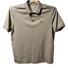 Tommy Bahama Mens Gray Polo Shirt Big Tall XL TG Golf Casual Embroidered Fish