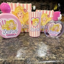 Barbie I'm Into Barbie Gift Set Bubble Bath, Cologne Talc 1989 Vintage Avon.