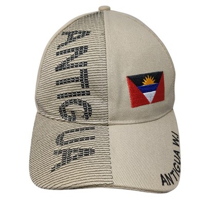 Antigua W.I Strapback Baseball Hat Beige One Size Adjustable Embroidered