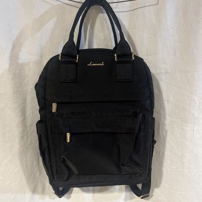 Lovevook Laptop Backpack Women Travel Bag/Purse USB Port Black/Gold Hardware