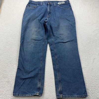 Carhartt Relaxed Fit Straight Leg Blue Denim Jeans Men 38x30 B13 DST Medium Wash