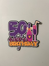 Happy 50th Birthday Scrapbook Title Handmade Paper Pieced Die Cut 50