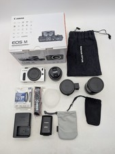 Working Canon EOS M EF-M 18-55mm IS STM 22 Double Zoom Lens Kit SPEEDLITE 90EX