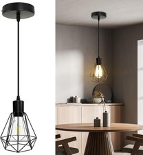Black Pendant Lights Kitchen Island, Metal Lighting E26 Socket 1 Pack