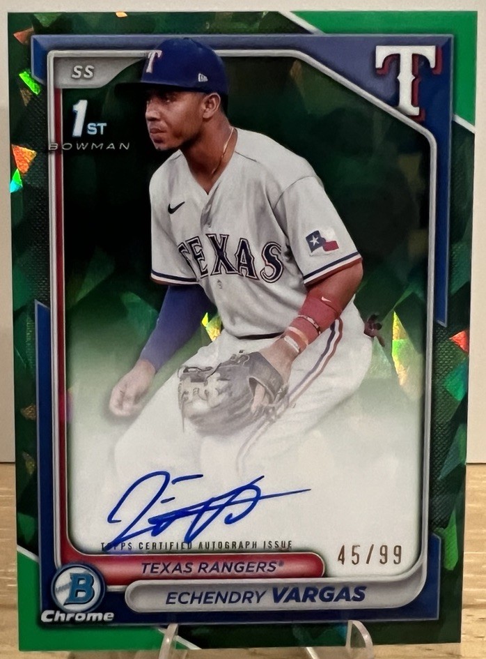 2024 Bowman Chrome Sapphire - Echedry Vargas 1st Bowman Auto #CSPA-EV Green/99