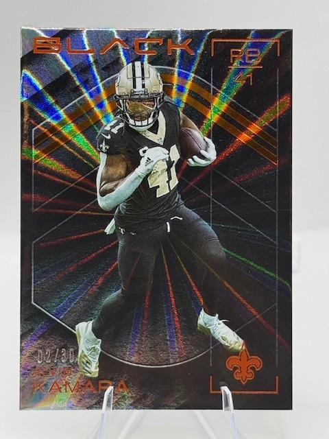 2025 Panini Black Alvin Kamara Orange /30 Mint New Orleans Saints SSP