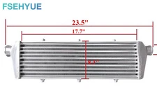 24"x8"x3" Universal Aluminum Turbo Intercooler Front Mount 2.25'' I/O Tube & Fin