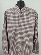 Eddie Bauer Shirt 2XL Red Black Plaid Button-Down Pocket Long Sleeve Men