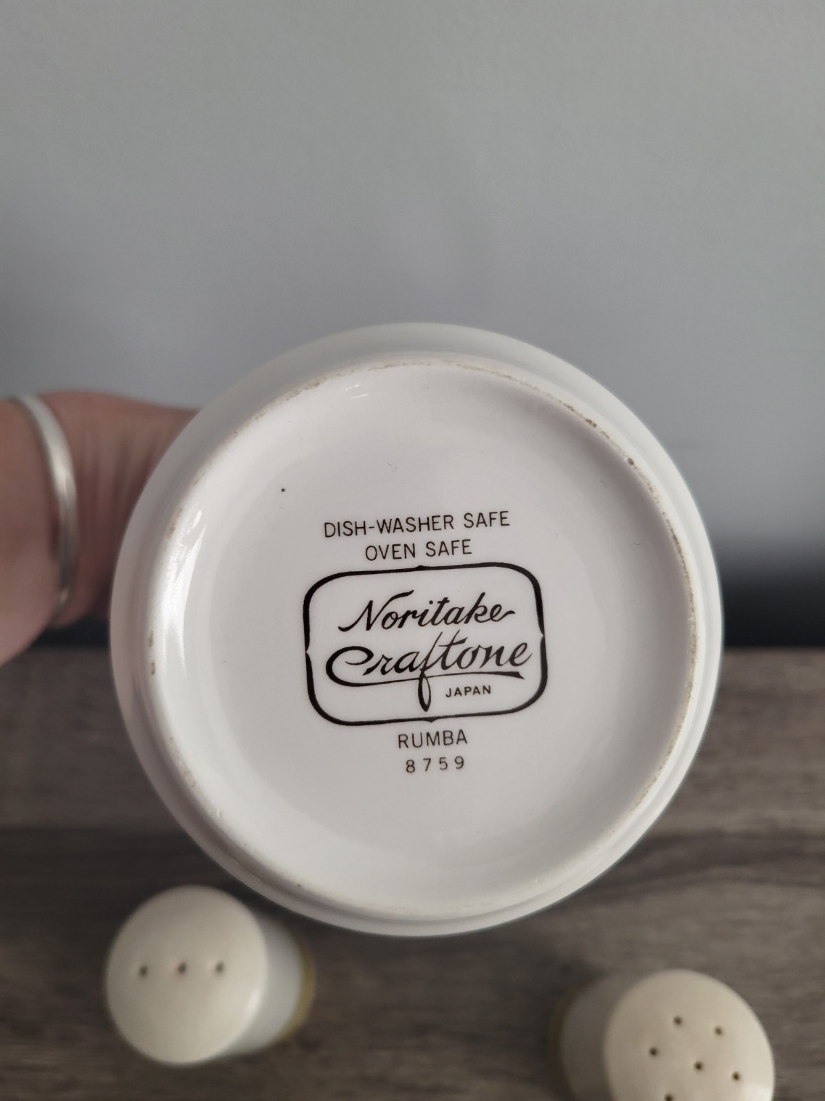 Noritake Salt and Pepper Shakers Pitcher Set Porcelain MCM  Vintage