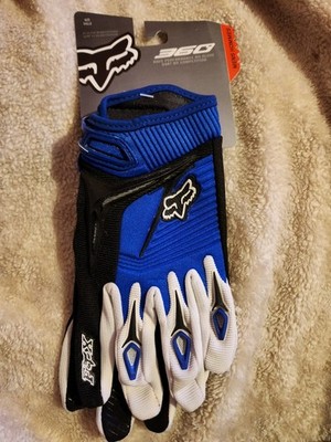 MENS XL Fox 360 Race Performance MX Motocross Gloves BLUE WHITE BLACK 