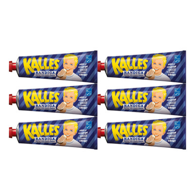 6-pack Kalles Kaviar Randiga 285g Swedish Caviar + Cream Cheese Spread Striped