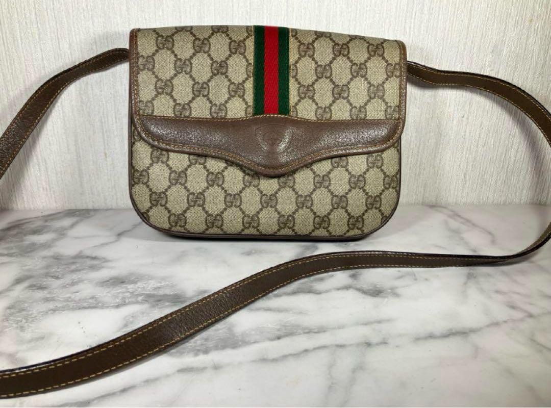 Authentic Japanese Gucci GG Canvas Shoulder Bag