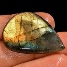100 Natural Labradorite Pear Cabochon Loose Gemstone 36 Ct. 36X24X5 mm EE-54545