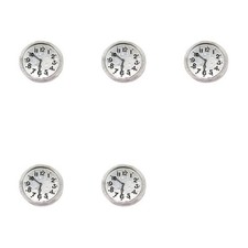 5 Pieces Miniature Clock with Wooden Frame Small-Scale Ornament Decorative
