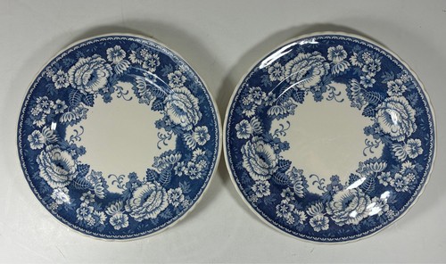 Mason's Blue & White Ironstone Dinner Plates for Crabtree & Evelyn - Set of 2