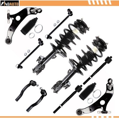 For 04-2006 Toyota Sienna AWD Front Struts Lower Control Arm Ball Joint Tie Rod