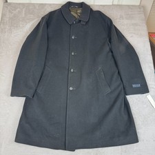 VTG NWT 90s Ralph Lauren Overcoat Men 50L Black MSRP 159.97 Wool Trench Outdoor