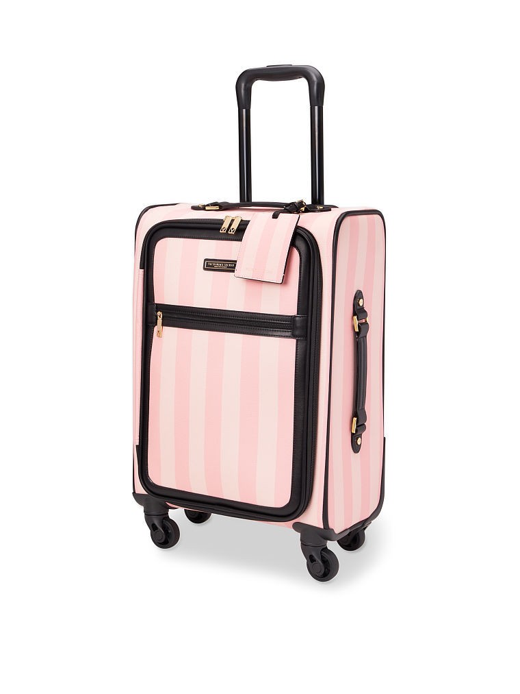Victoria's Secret Iconic Pink Stripe Carry-On Wheelie Suitcase
