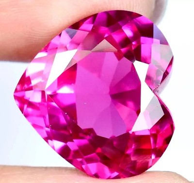 Natural 50.20 Ct+ Certified Flawless Burmese Heart Cut Pink Ruby Loose Gemstone