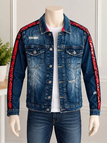 Casaca De Hombre Chamarra Jean Para Hombres Chaqueta De Mezclilla Otoño Invierno - product listing photo