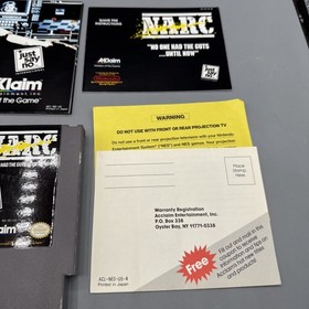 NES NARC Complete In Box CIB Nintendo Acclaim w/ Manual Inserts Authentic