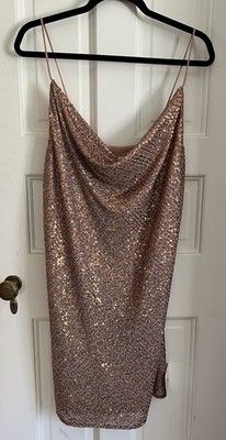 ASOS Design Tall Rose Gold Sequin Cowl Neck Mini Dress Size 12 NWT Slit | eBay ASOS Design Tall Rose Gold Sequin Cowl Neck Mini Dress Size 12 NWT Slit | eBay