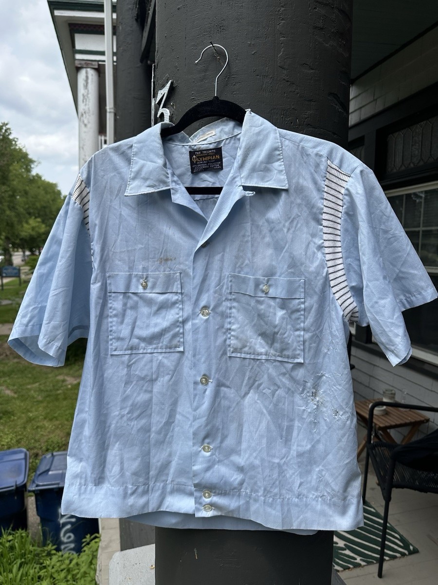 Vintage 1960s Bowling Shirt, Rayon, Olympian Bowling Light